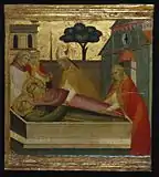 Lorenzo di Niccolò, Saint Laurent enterré dans le tombeau de saint Étienne, 1410-1414.