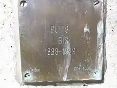 Puits no&nbsp;1 bis, 1888 - 1929.