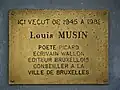 Plaque commémorative Louis Musin au no 99
