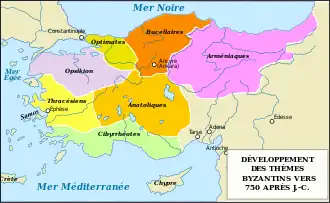 Thèmes en Asie Mineure vers 650