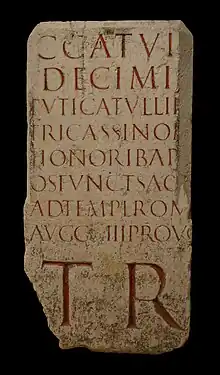 CIL XIII 1691 mentionnant Caius Catullius Deciminus.