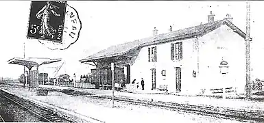 La gare de Sainte-Escobille vers 1910.