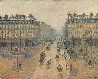 Avenue de l'Opéra, effet de neige, le matin, 1898, Camille Pissarro, Musée des Beaux-Arts Pouchkine à Moscou.