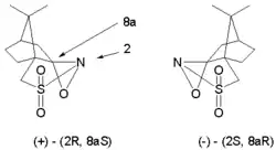 deux isomères optiques d'oxaziridine de camphresulfonyle