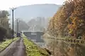 Canal de la Marne au Rhin à Tronville.La voie verte longeant le canal.