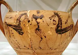 Canthare par le Maître des chevaux, Attique, VIIIe&nbsp;siècle&nbsp;av. J.-C.