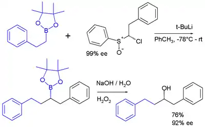 Insertion d'un carbénoïde dans une liaison carbone-bore