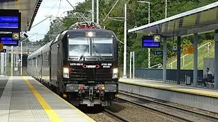 Cargounit BR193 058 in Warszawa Powazki with Intercity BWE (Berlin Warszawa Express) From Warszawa Gdanska to Berlin Hbf