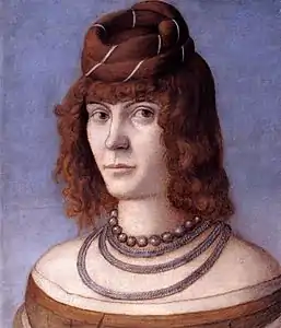 Portrait de femme, entre 1495-1498, 29 × 24 cm, huile sur panneau, Galerie Borghèse, Rome.