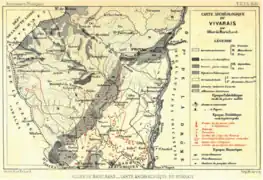 Carte archéologique du Vivarais par Jules Ollier de Marichard (années 1860).