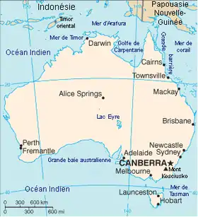 carte : Géographie de l'Australie