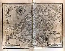 Carte de Flandre en 1567 par Francesco Guicciardini, Descrittione di tutti in Paesi Bassi, Anversa, presso Guglielmo Silvio.