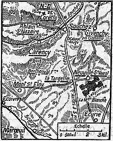 Carte des combats du Labyrinthe en juin 1915