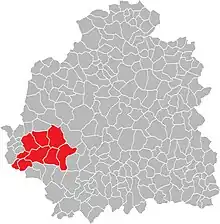 Situation du canton du Blanc, dans le département de l'Indre, de 1790 à mars 2015.