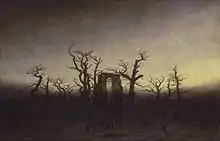 L'Abbaye dans une forêt de chênes de Caspar David Friedrich.