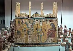 Cassette porte-ushabty de la défunte Mut-Em-Uia, fin XVIIIe-XIXe dynastie