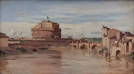 Le Château Saint-Ange et le Tibre, Rome, 1826-1828 Musée du Louvre, Paris.