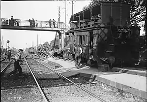 Épaves des voitures.