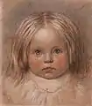 Catherine Madox Brown, Portrait of the artist's second daughter par Ford Madox Brown, 1852, Walker Art Gallery, 19 cm x 16.5 cm, Accession Number WAG10507