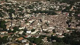 Vue aérienne de Caux.