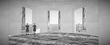 Schéma 3D de l'intérieur de la Cenatio rotunda