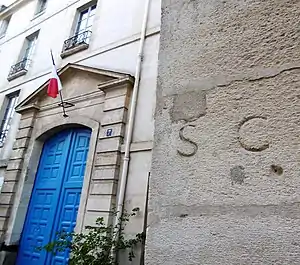 Marque SC limite de la censive Ste-Catherine 7 rue de Sévigné