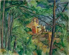 Paul Cézanne : Le «&nbsp;Château Noir&nbsp;» entre les arbres.