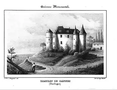 Le château en 1842.