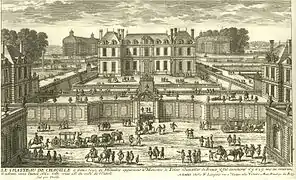Le château de Chaville du côté de l'entrée, vers 1680. Pérelle[Lequel&nbsp;?]