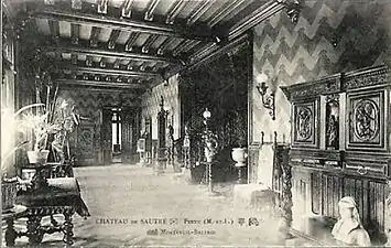 Carte postale, château de Sautré, boiseries du XVIIIe&nbsp;siècle