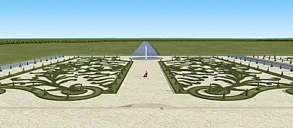 Restitution du parterre du château de Sully (Saône-et-Loire), au début du XVIIIe siècle.