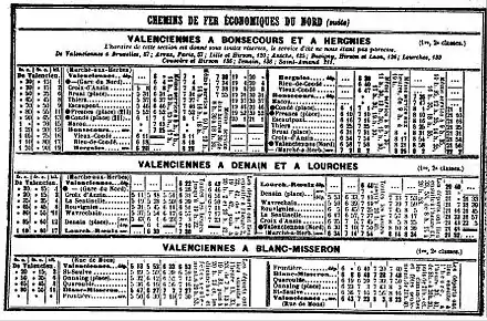 Horaires du tramway en mai 1914.