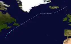 Parcours de la tempête tropicale Chantal