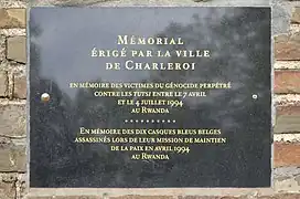 Mémorial aux victimes du génocide des Tutsi et des casques bleus belges assassinés au Rwanda.