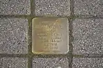 Stolperstein pour Josek Machnowski, rue de la Régence à Charleroi.