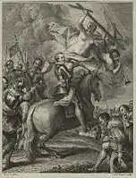 Le roi Henri IV, gravure de Charles Dupuis d'après la peinture de Philippe Vleughels