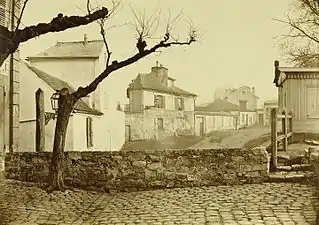 Le marché par Charles Marville peu avant le percement du boulevard Saint-Marcel.