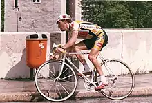 Charly Mottet sur ses pédales TIME lors du dauphiné 1988