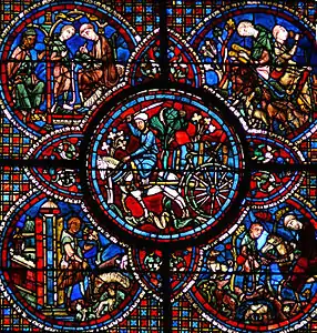 La Vie de saint Lubin (1er&nbsp;quart du XIIIe&nbsp;siècle), cathédrale Notre-Dame de Chartres.