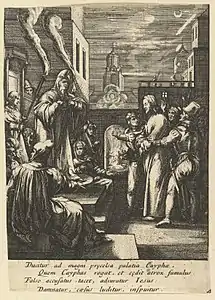 Le Christ devant Caïphe, d'après Hendrik Goltzius.