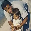 Christian Congiu avec son fils Léo en 1989