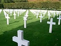 Cimetière américain de Romagne-sous-Montfaucon, celui où reposent le plus grand nombre de militaires américains décédés en Europe au cours des deux guerres mondiales avec un total de 14&nbsp;246 soldats enterrés dans cette nécropole.