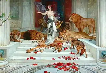 Circé (1889), Wright Barker, huile sur toile, 138&nbsp;×&nbsp;188&nbsp;cm, Cartwright Hall Art Gallery, Bradford