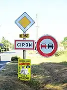 Le panneau d'entrée d’agglomération en 2016.