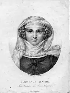 Clémence Isaure par Jean-Pierre Sudré et Pierre Langlumé d’après Nicolas Henri Jacob.