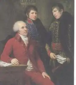 Claude-Louis Petiet (1749-1806) et ses deux fils, à savoir : Pierre François Charles Alexandre Petiet (1782-1835) et Auguste-Louis Petiet (1784-1858)