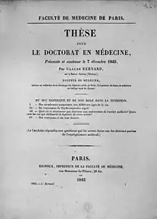 Thèse de Claude Bernard