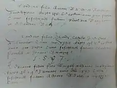 Possible acte de baptême conservé à la bibliothèque de la ville d'Ornans