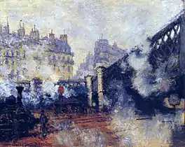 Claude Monet,Le Pont de l'Europe-Gare Saint-Lazare (1877),musée Marmottan Monet, Paris.