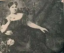 Portrait de Clémentine Casajeus dit Crillon (détail), huile sur toile, 1898. Photographie Fonds Atelier Mathilde Delattre